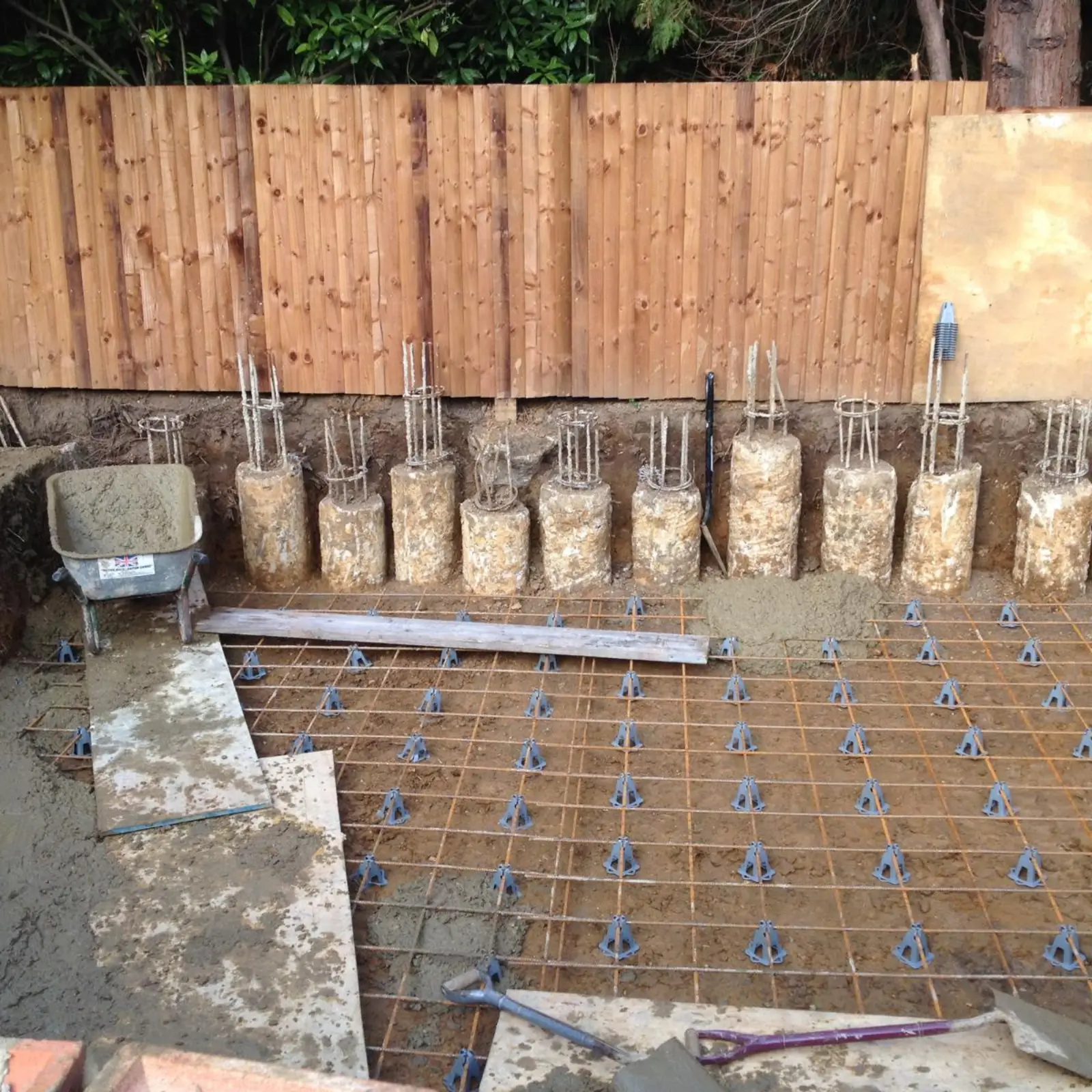 Rebar grid prepared for top-quality groundwork services.