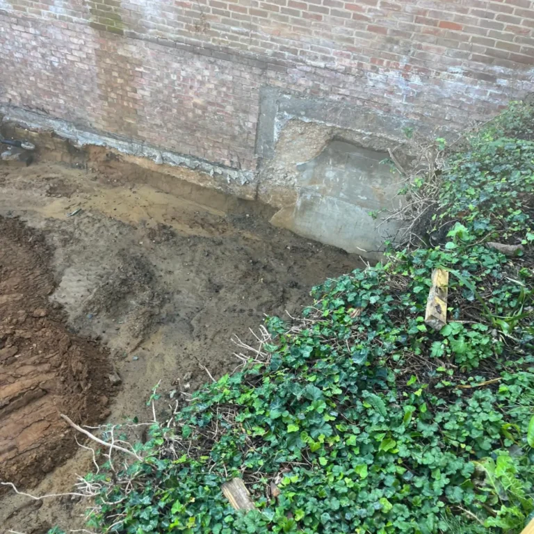 Excavation for a precise land survey and property assessment.