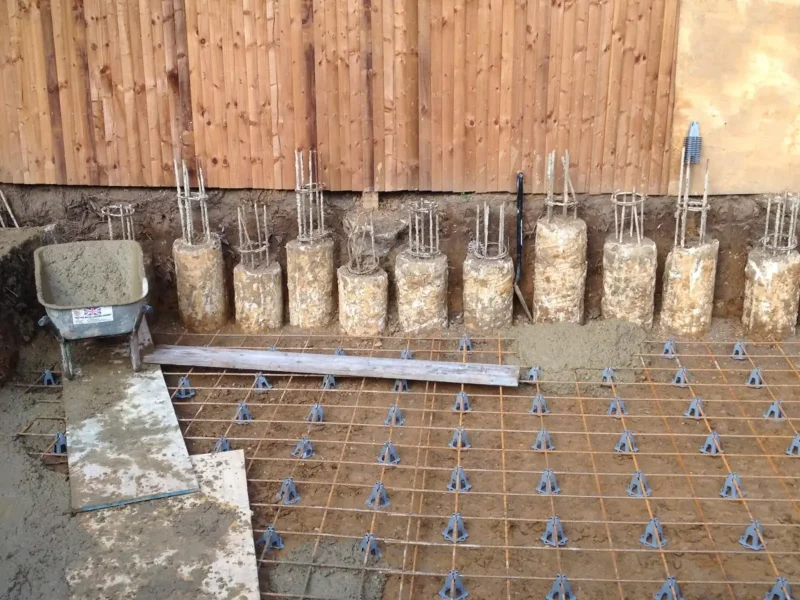 Rebar grid prepared for top-quality groundwork services.